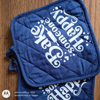 Dark Blue: Bake Someone Happy Decorative Pot Holder