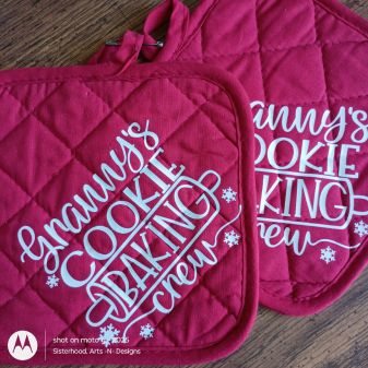 Red with White: Granny's Cookie Crew Decorative Pot Holder