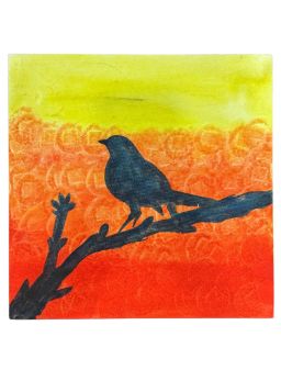 Hand Painted Canvas - Sunset Bird 