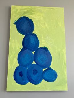 Hand Painted Blueberry Canvas