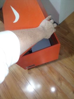 Handmade Nike shoebox toy chest 