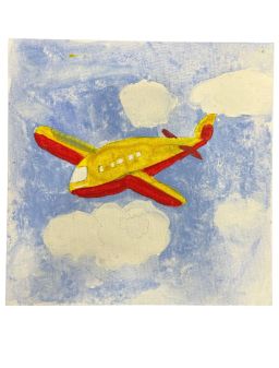 Hand Painted Canvas - Airplane In Flight
