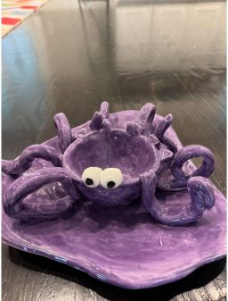 Purple Ceramic Octopus Holder