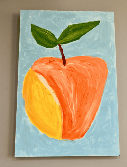Hand Painted Canvas Art - Peach