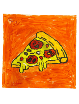 Hand Painted Pizza Art - The Last Slice
