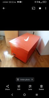 Handmade Nike shoebox toy chest 