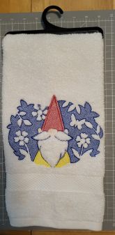 Hand towel embroidered Gnome 