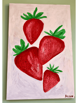Hand Painted Canvas Art - Strawberry